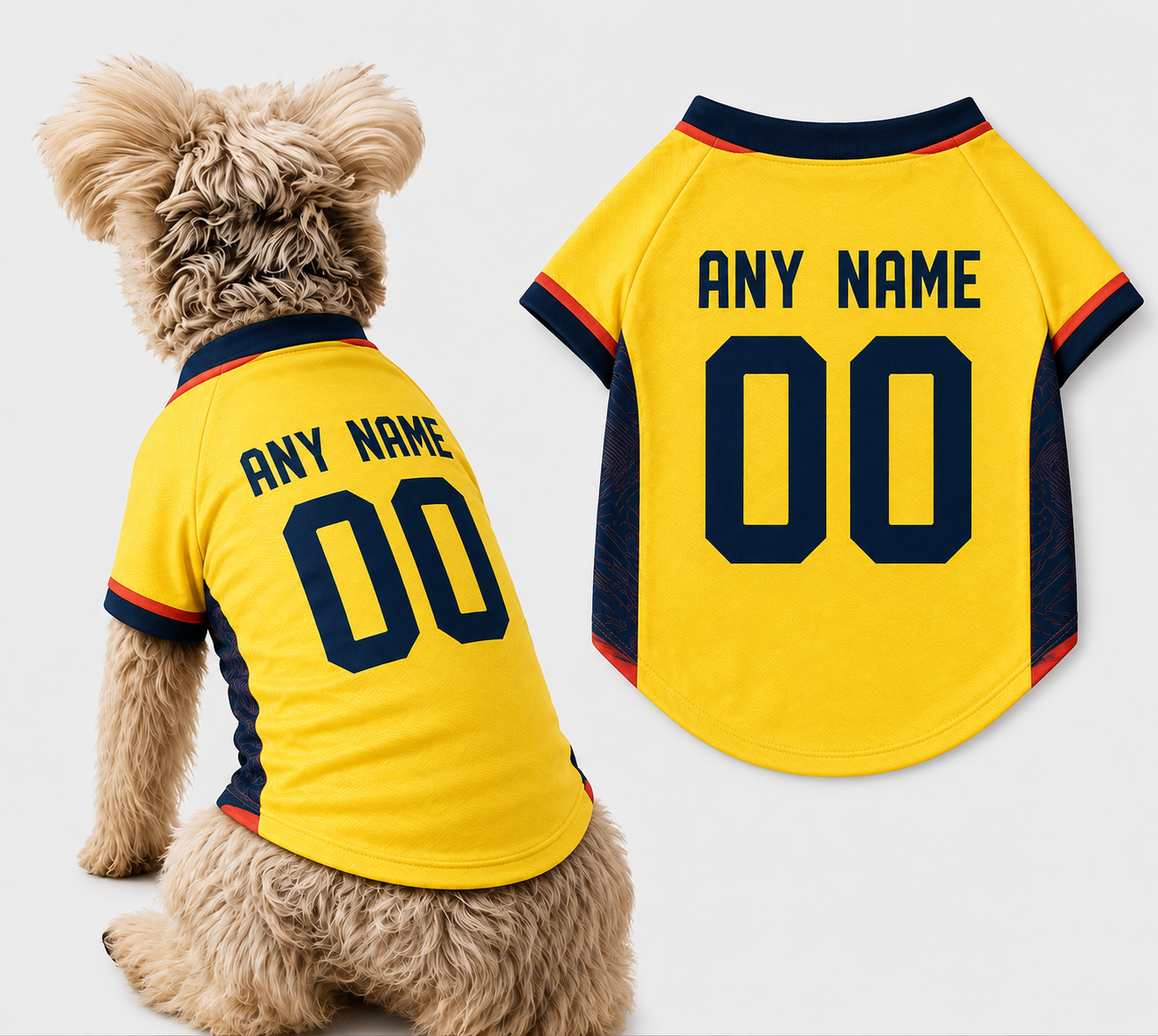 Ecuador Dog Tshirt 2026 World Cup Pet Clothes Jersey Style Custom Name and Number Pet Clothes Gifts