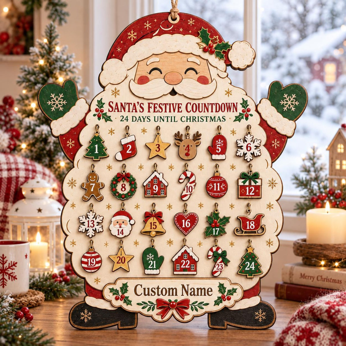 Personalized Santa Wooden Advent Calendar, Christmas Countdown Calendar, Custom Name Holiday Decor, Family Christmas Gift, Rustic Wood Sign dfc108d0-51c0-46d2-af6e-55672c5b1dd6-il_1588xN.8520231206_2caz.jpg