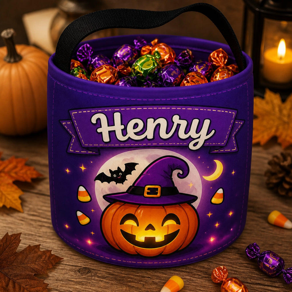 Personalized Halloween Trick-or-Treat Fabric Bag — Name + Cute Pumpkin & Bat - Personalized Halloween Fabric Basket dfd937af-7708-473d-9384-c77fe22d7f9f.jpg