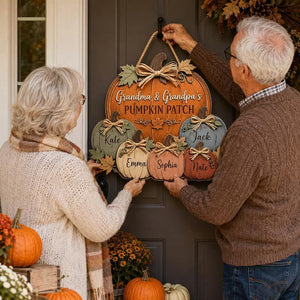 Personalized Grandma & Grandpa's Pumpkin Patch Door Hanger, Custom Grandkids Name Pumpkin Sign, Autumn Front Door Decor, Grandparent Gift dfda79e3-4fe6-46b7-ba8e-dfe7dcc9c69c--6yjui78-4-.jpg