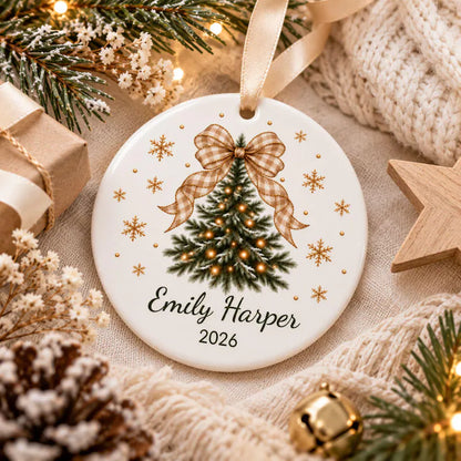 Personalized Girls Christmas Ornament Custom Name Gift, Coquette Christmas Tree Bow, Pink Blue Gingham Ceramic Granddaughter Keepsake dfe17445-d44d-4bdb-a88d-cdbf0743b52f-dfgdfg-2-.webp