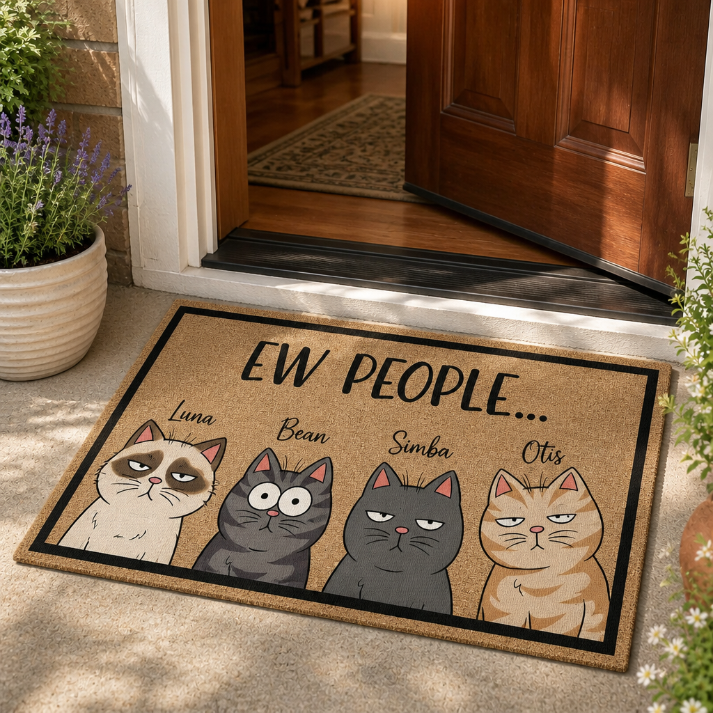 Ew People... Custom Cat Portrait Doormat - Personalized Doormat dff10cae-8287-4e72-90eb-b295796e3aa1.png