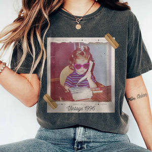 Custom Vintage Photo And Year, Custom Shirt With Picture Personalized 30th Birthday Gift Vintage 30th Birthday Party Vintage Est 1996 Shirt