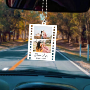Personalized Photo Car Ornament, Drive Safe Keepsake Gift