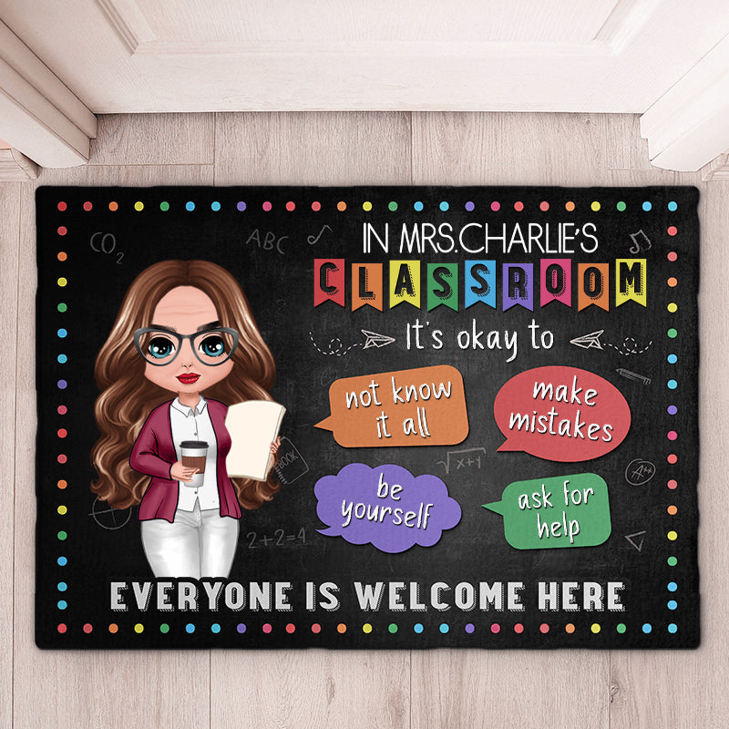 It's Ok To Make Mistakes And Ask For Help - Teacher Personalized Custom Home Decor Decorative Mat - House Warming Gift For Teacher, Back To School