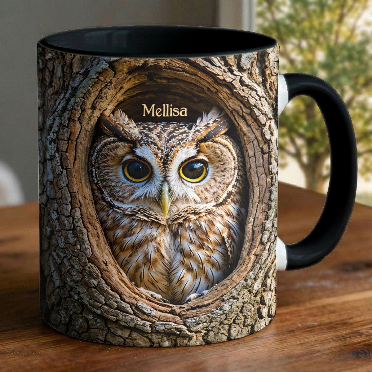 Owl Accent Mug Personalized Silent Watcher 2D Print