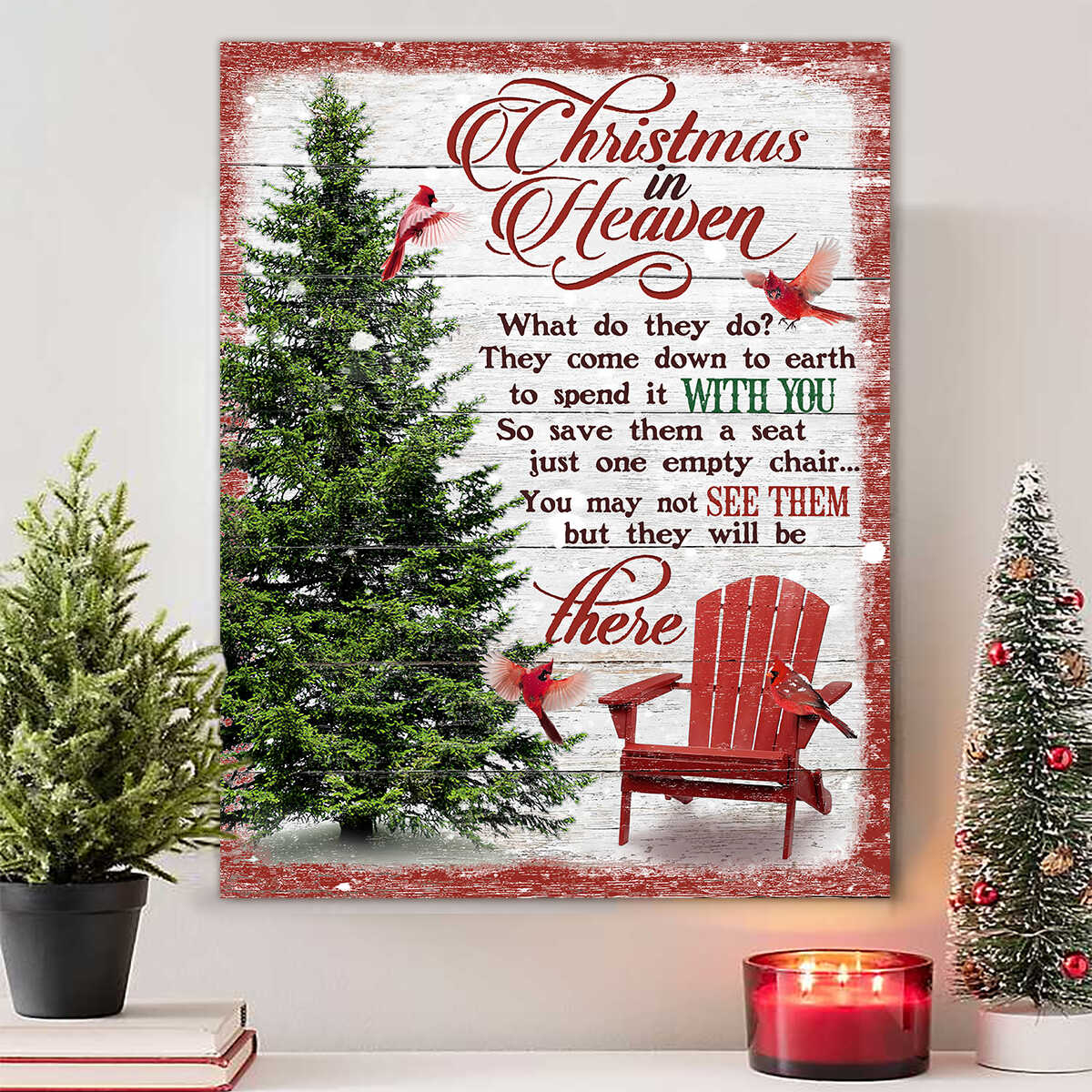 Christmas in Heaven Sign, Christmas Memorial Canvas, In Loving Memory Sign, Remembrance Sign