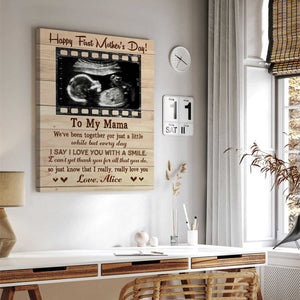 To My Mama Happy First Mother s Day Canvas, Personalized Photo Gift For New Mom, First Time Mom Gifts