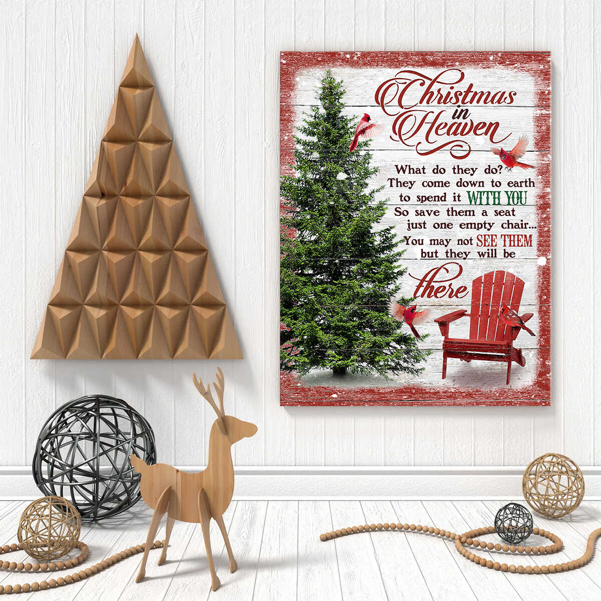 Christmas in Heaven Sign, Christmas Memorial Canvas, In Loving Memory Sign, Remembrance Sign