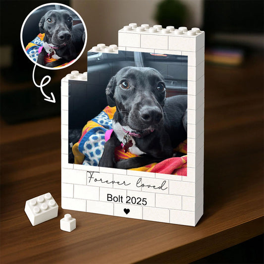 Custom Photo Dog Memorial Building Brick Blocks | Personalized Memorial Gift | Gift for Dog Lovers