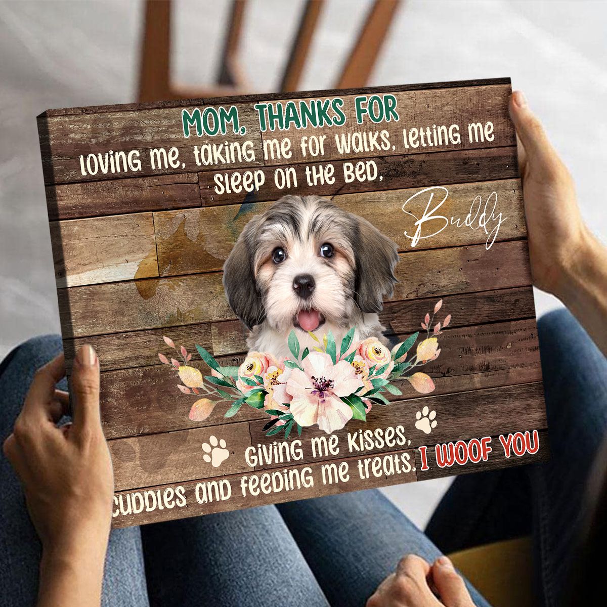 Dog Mother s Day Gifts Customized Gift For Dog Mom Canvas