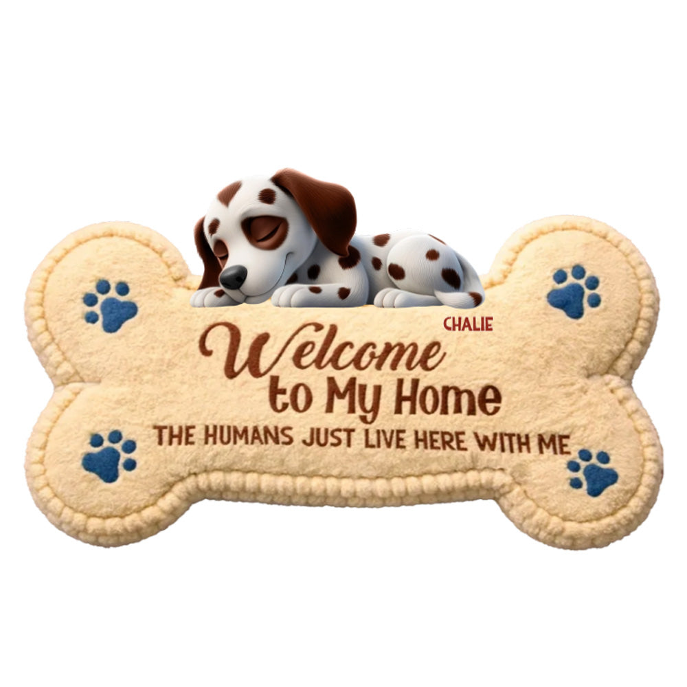 Welcome To Our Home The Humans Live With Lovely Dogs - Personalized Custom Doormat
