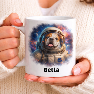Space Paws Mug Custom Photo Astronaut Pet Gift , Custom Dog Photo, Personalized Gift For Dog Mom Dog Dad