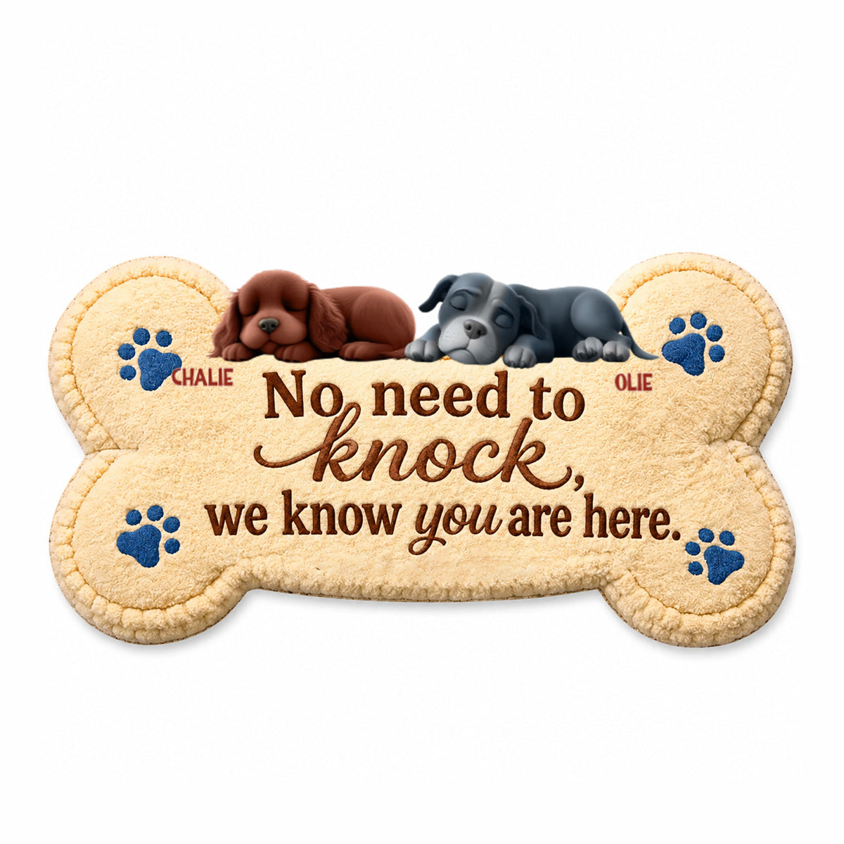 No Need to Knock We Know You're Here Door Mat Custom Dog Doormat Funny Welcome Mat, Pet Door Mat, Dog-Lovers Gift