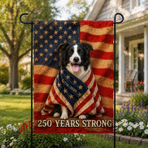 Custom Dog Photo American Patriot Flag, Personalized 250 Years Strong Dog US Flag 250th Anniversary Gift For Family
