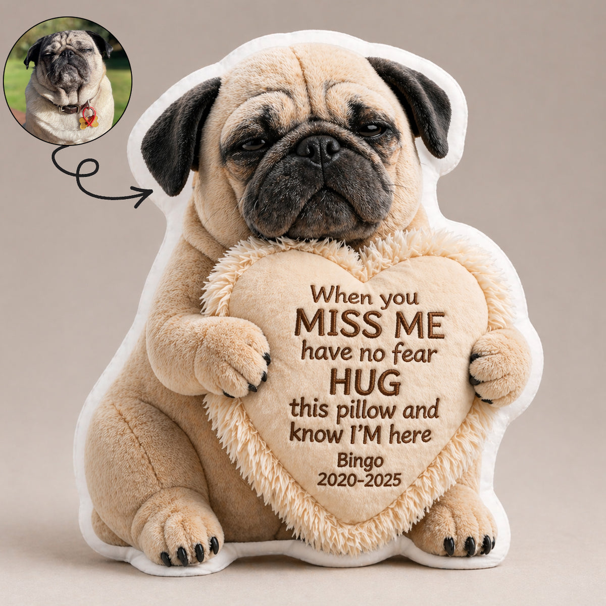 Custom Photo Memorial Pillow, Personalized Sympathy Keepsake, Remembrance Cushion, Bereavement Hug Gift