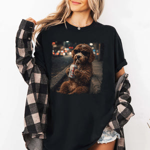 Dog Drinking D Coke Comfort Colors Shirt, Shih Tzu Meme Graphic Tee, Funny Dog Mom Shirt, Dog Lover Gift