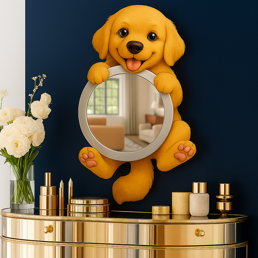 Cute Dog Mirror - Personalized Gifts For Dog Lovers Birthday Girt For Dog Mom, Dog Dad , Home Decor Gift Housewarming Gift