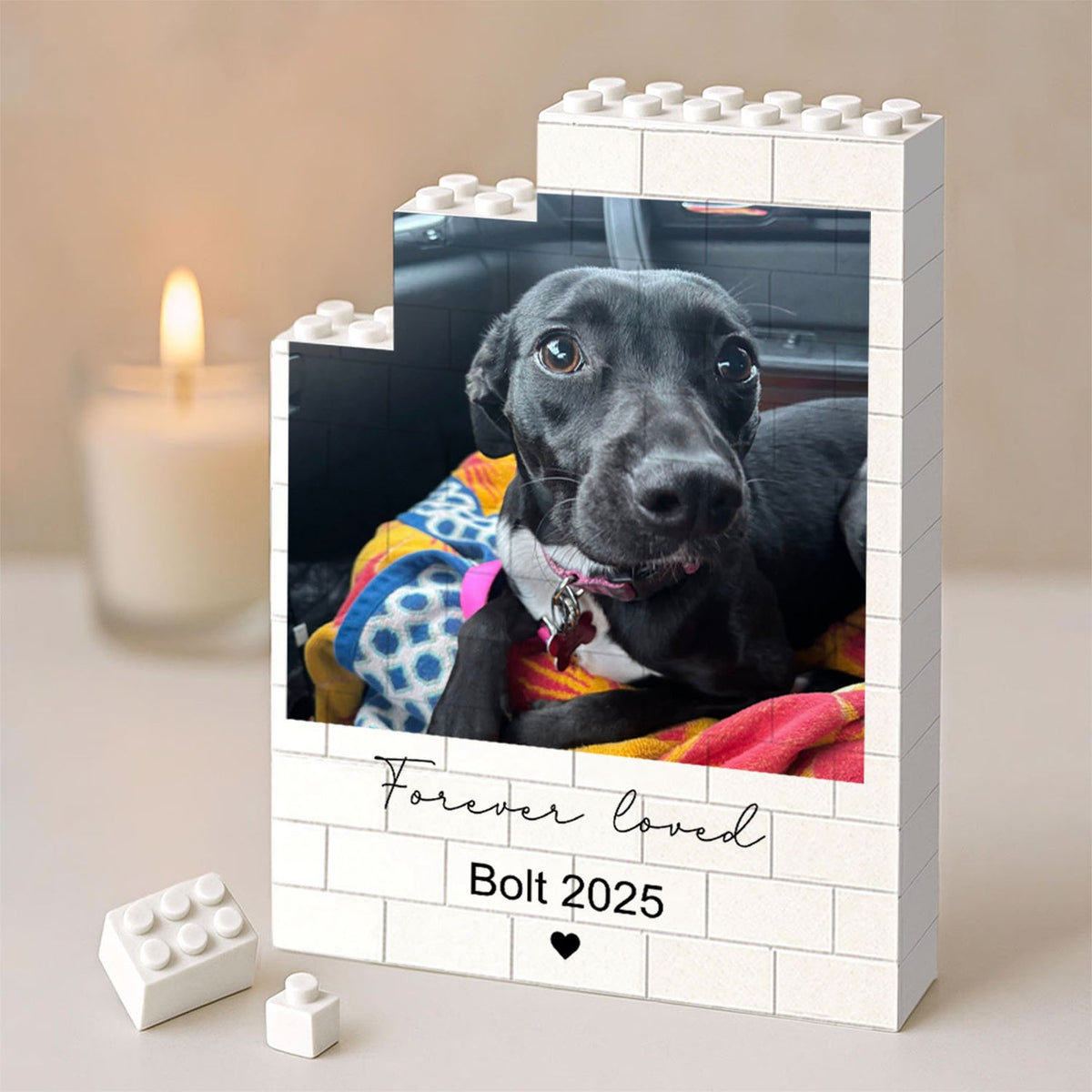 Custom Photo Dog Memorial Building Brick Blocks | Personalized Memorial Gift | Gift for Dog Lovers