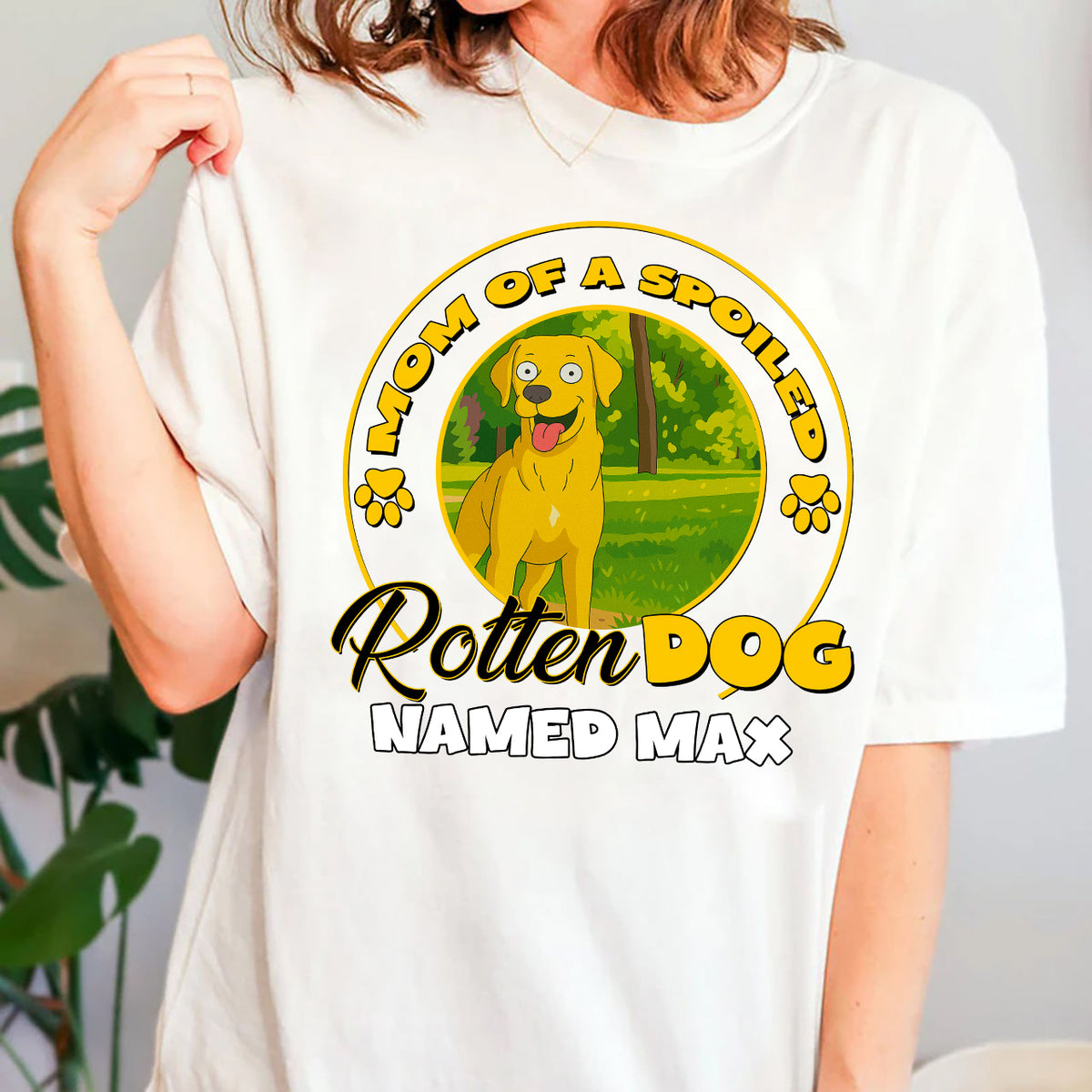 Mom Of A Spoiled Rotten Dog Simpsonize Potrait - Personalized Shirt For Dog Lovers, Gift For Dog Mom, Gift For Dog Dad