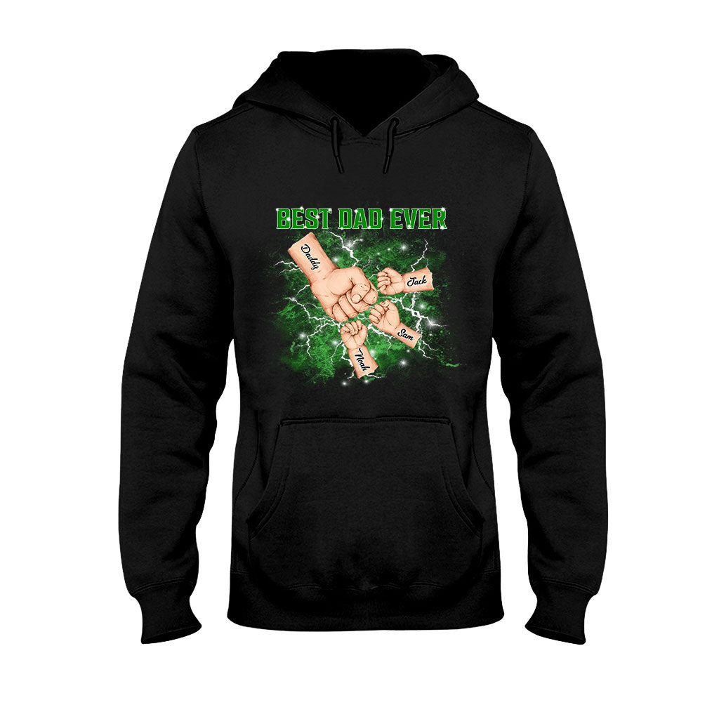 Best Dad Ever Bootleg Father & Kids Fist Bump - Personalized Father T-shirt And Hoodie Gift For Father