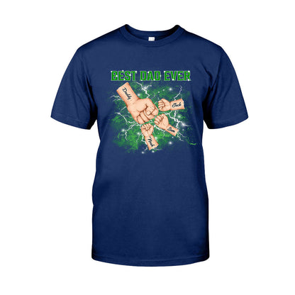 Best Dad Ever Bootleg Father & Kids Fist Bump - Personalized Father T-shirt And Hoodie Gift For Father