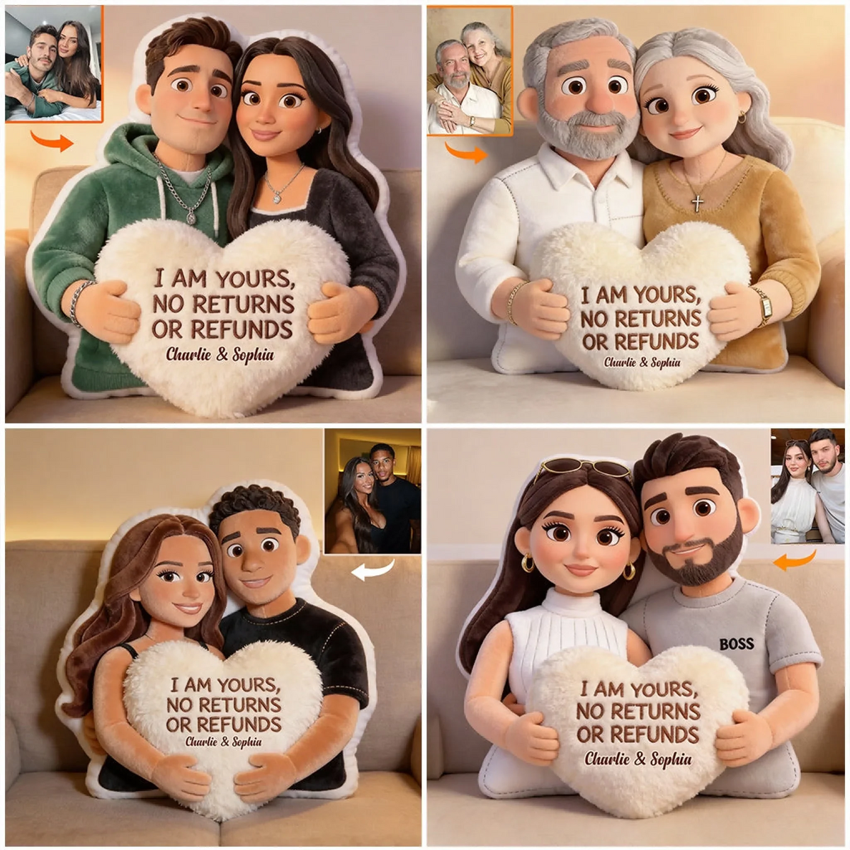 I Am Yours - Personalized Heart Pillow