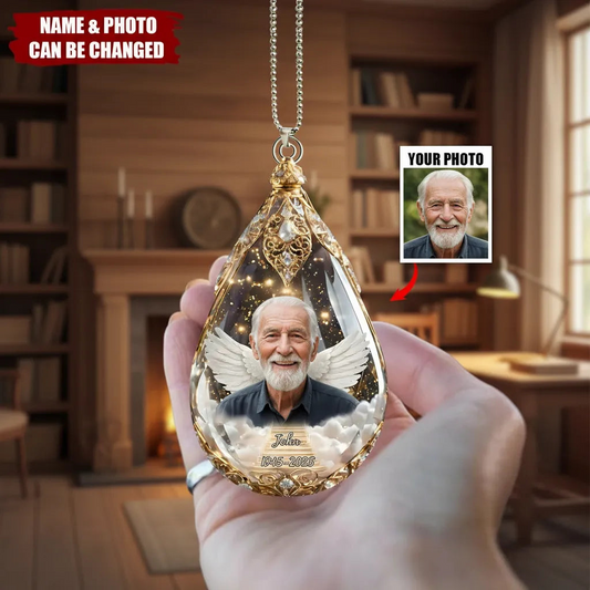 Custom Photo Car Ornament - Personalized Memorial Sympathy Gifts For Loss Of Mom, Dad