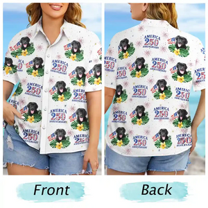 Custom Photo America 250 Anniversary Dog Cat Pet - Personalized Hawaiian Shirt