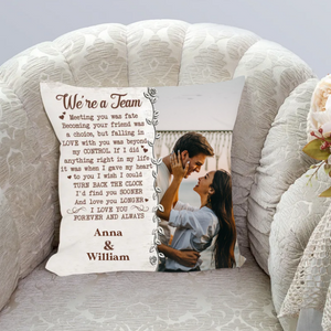 We're A Team Personalized Photo Pillow Gift For Couple