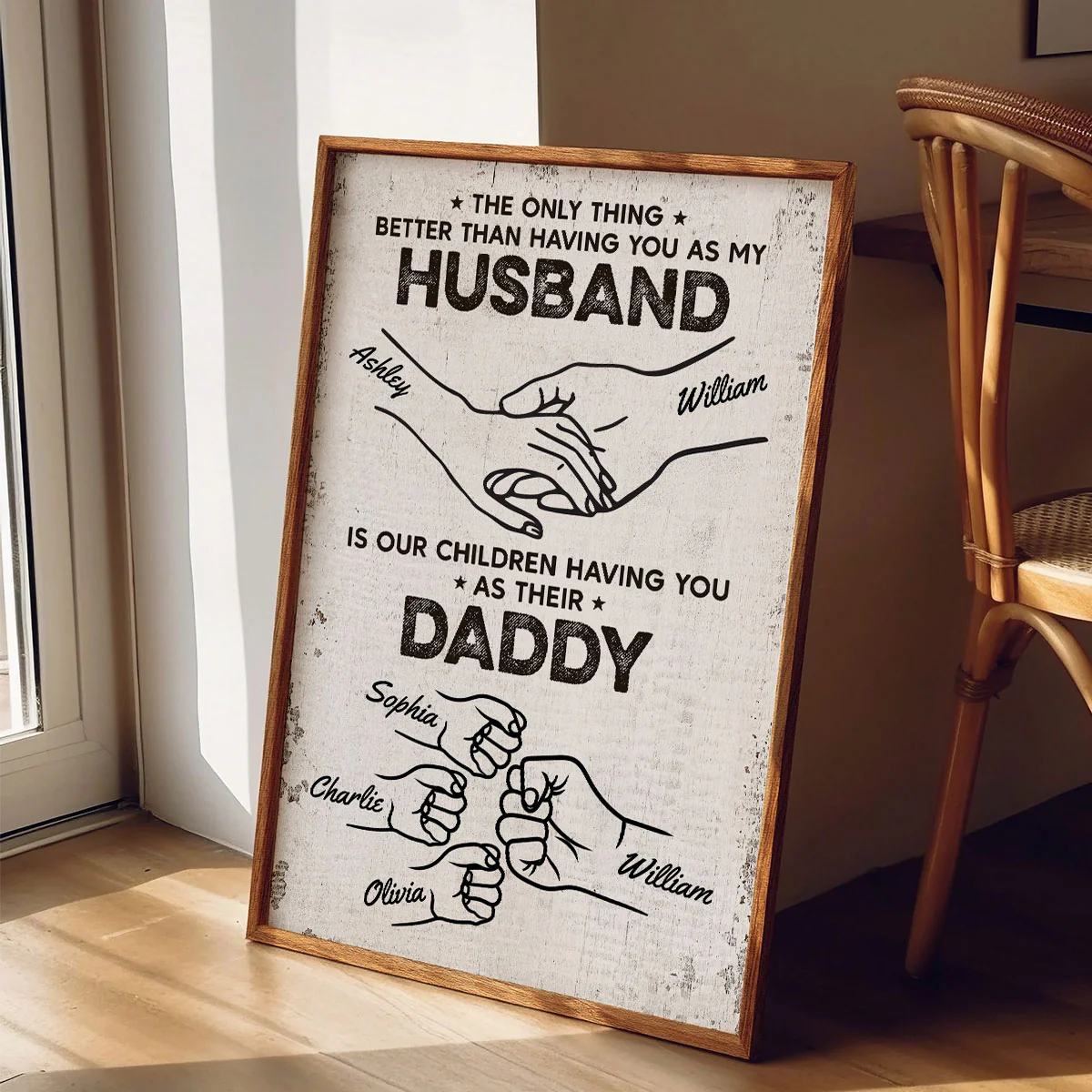 The Only Thing Having You As My Husband Fist Bump Outline Personalized Poster