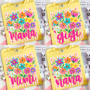 Mom Grandma Floral Tee - Personalized T-Shirt