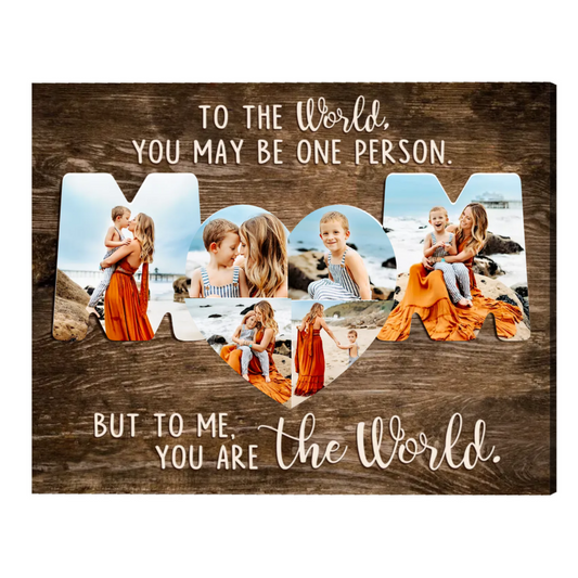 Personalized Mom Photo Collage Canvas, Unique Mothers Day Gift for Mom from Daughter or Son, Mothers Day Picture Gifts