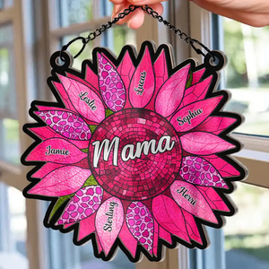 Personalized Sunflower Suncatcher Custom Grandma Name & Kids Names Gift