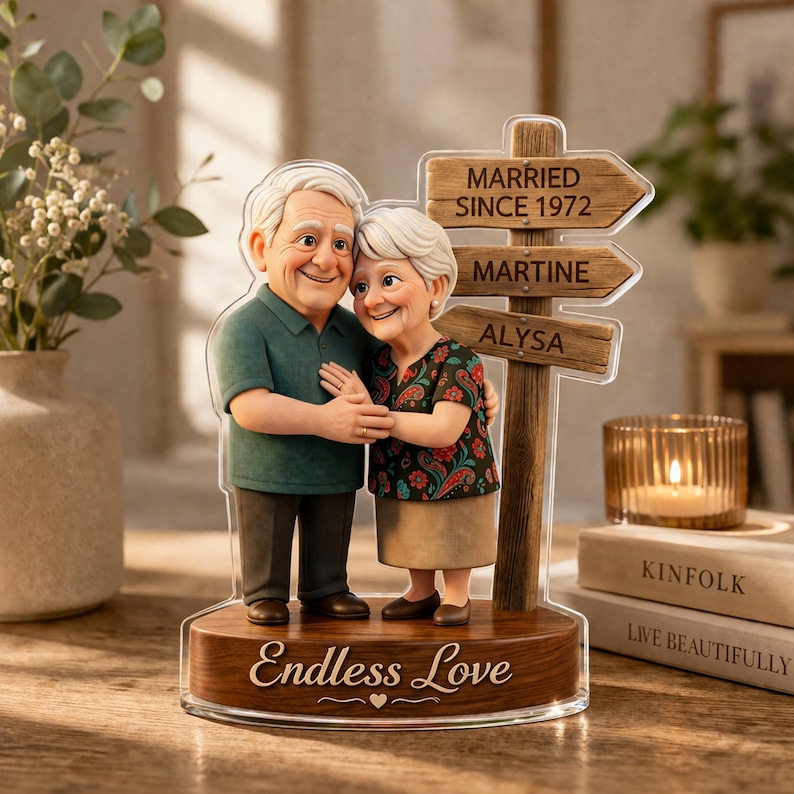 Endless Love Personalized Couple Figurine - Personalized Acrylic Block