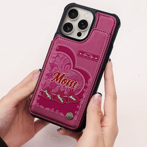Grandma's Mom's Little Sweethearts - Personalized Leather Flip Wallet Phone Case