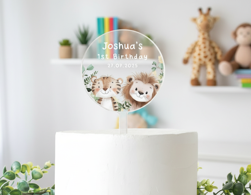 Personalised Safari Birthday Cake Topper | Birthday Celebrations | Birthday Cake Topper | Animal | Safari Birthday | Safari Cake Topper |