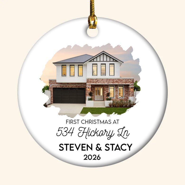 First Christmas At New House - Personalized Ornament - Christmas Gift