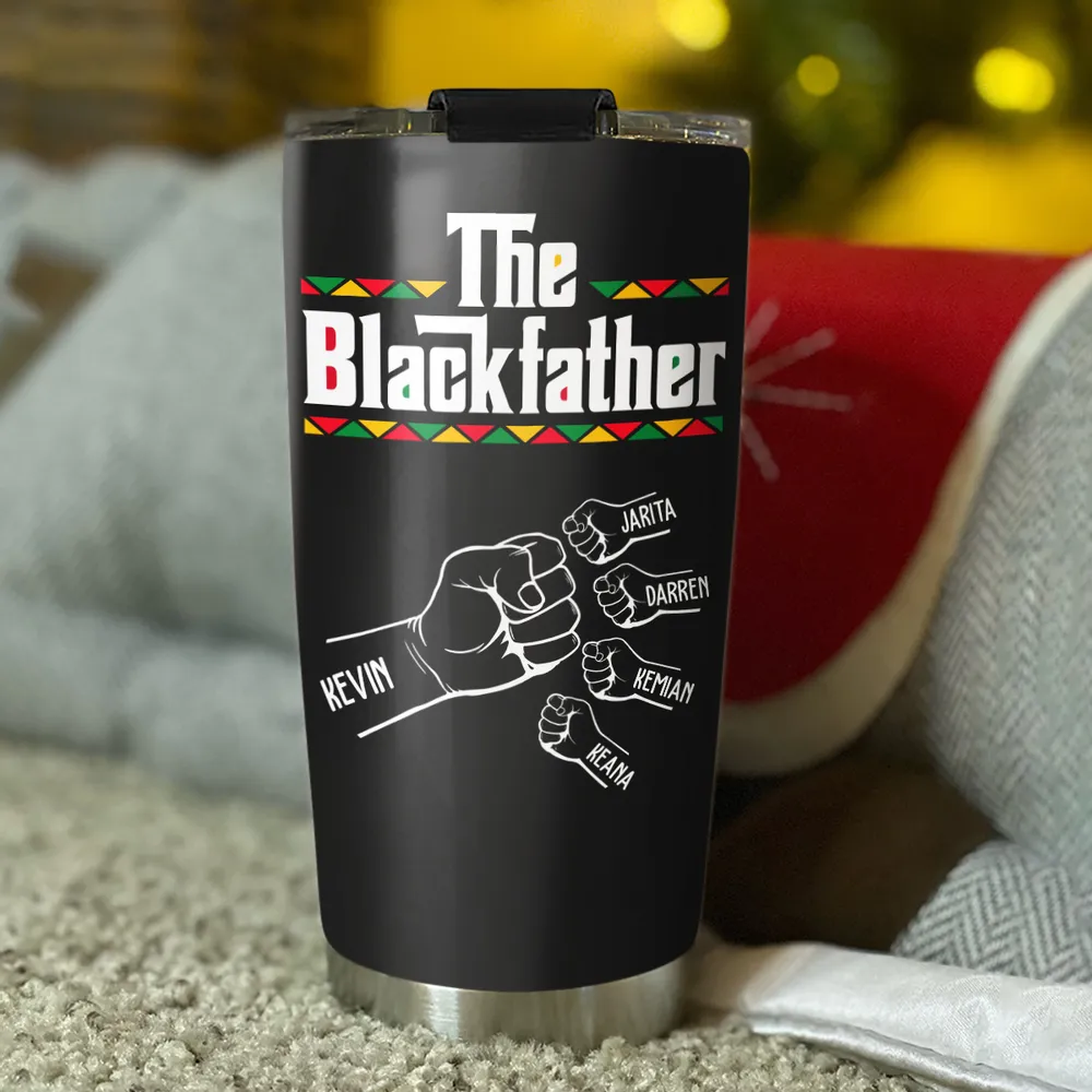 The Blackfather With Family's Hands - Personalized Tumbler