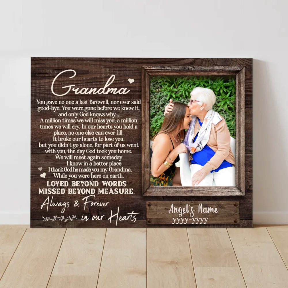 Personalized Memorial Gifts For Loss Of Daughter, Memorial Canvas, Picture Frame for Lost Loved One