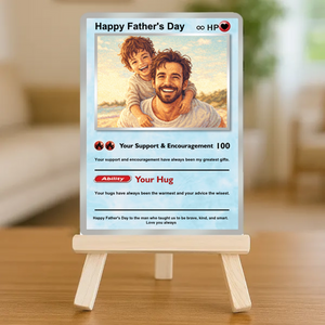 Best Dad Ever - Custom Pixel Photo Poke Trading Card for Dad - Father's Day Gifts