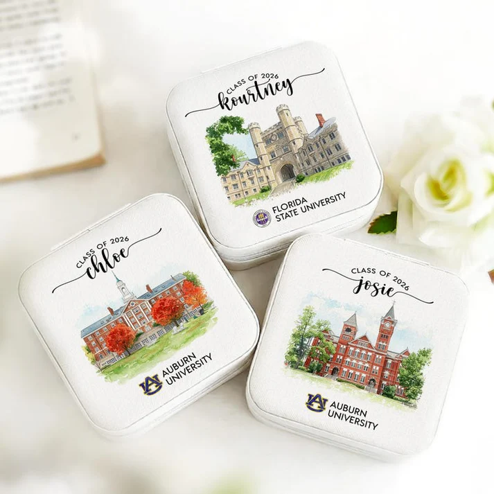 Personalized University Photo And Logo - Personalized Jewelry Box