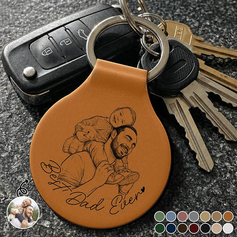 Custom Photo Pencil Sketch Best Dad Ever - Personalized Custom Shaped Leather Keychain download_3_8089d5db-6b44-454c-9f83-f2b034a08d2c.png