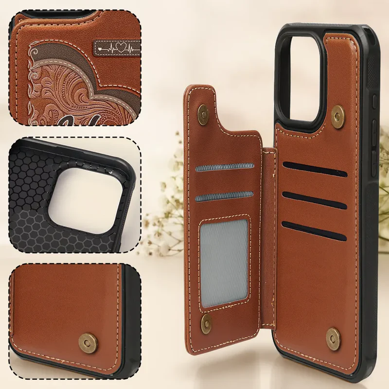 Grandma's Mom's Little Sweethearts - Personalized Leather Flip Wallet Phone Case