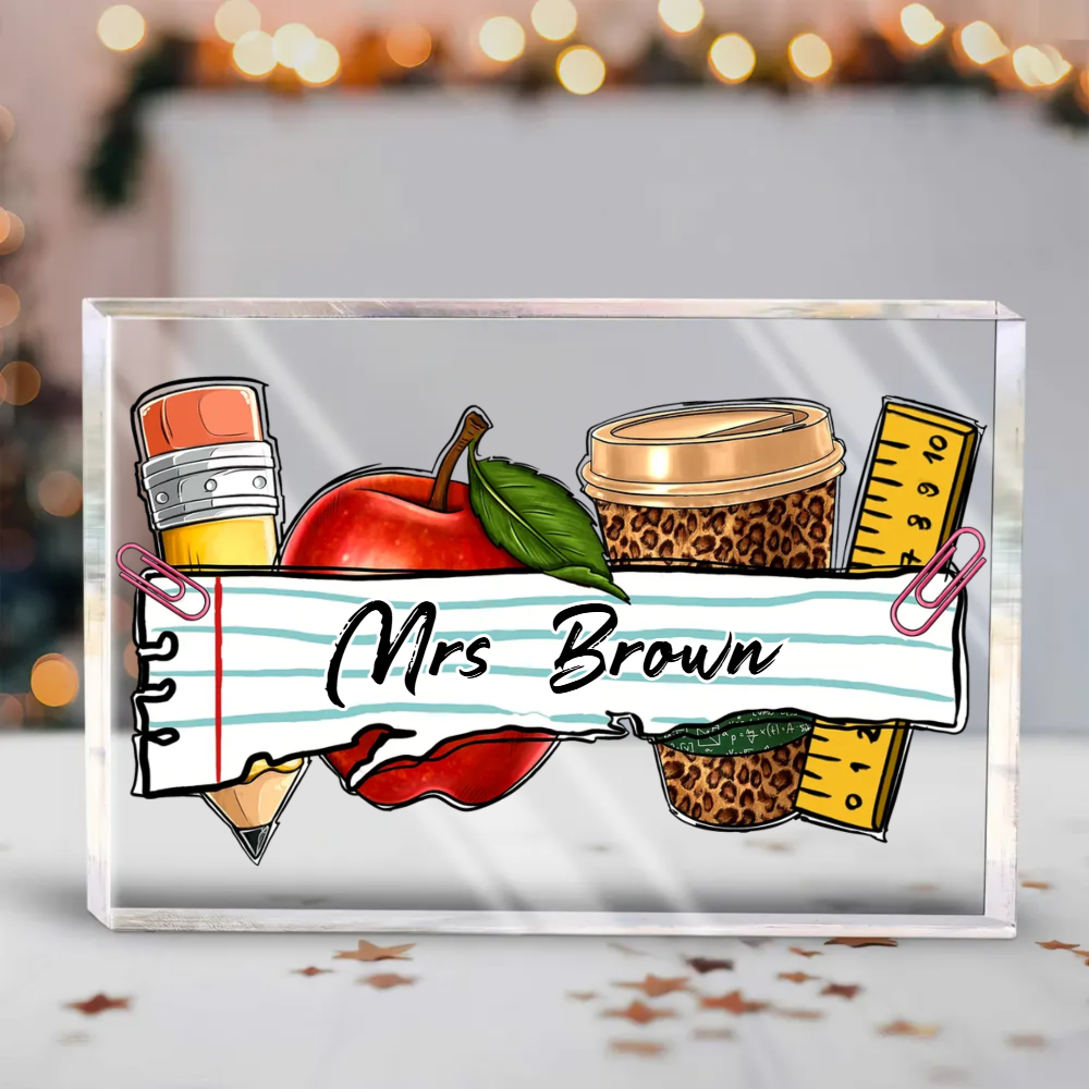 Personalized Teacher Desk Name Plate, Teacher Gift, Custom Teacher Desk Name Acrylic Plaque, Teacher Appreciation Gift