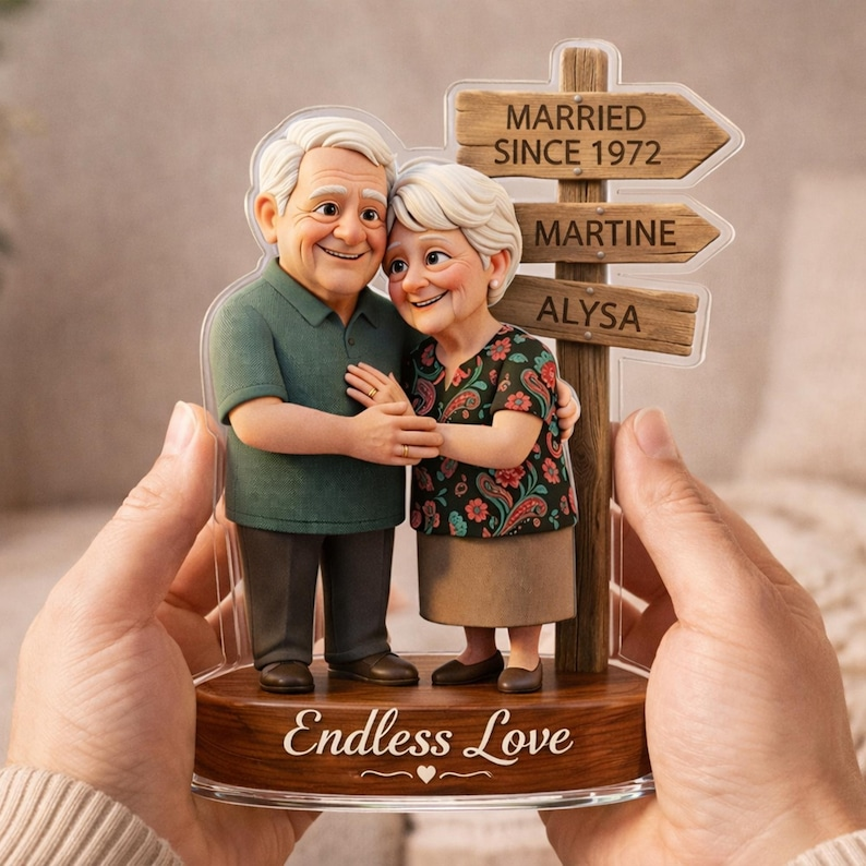 Endless Love Personalized Couple Figurine - Personalized Acrylic Block