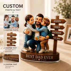 Personalized Dad Acrylic Plaque From Photo, Custom Fathers Day Gift For Dad, Acrylic Decor, Best Dad Ever Gift