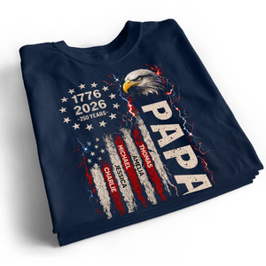 Patriotic Eagle Grandpa USA 250th Anniversary - Personalized Shirt for Dad, Grandpa, Husband