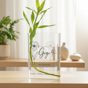 Personalized Acrylic Book Vase For Grandma, Custom Name Gift for Mom, Mother s Day Decor, Family Keepsake