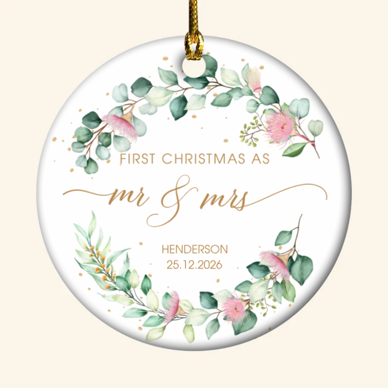 First Christmas As Mr. & Mrs.- Personalized Ornament - Christmas Gift